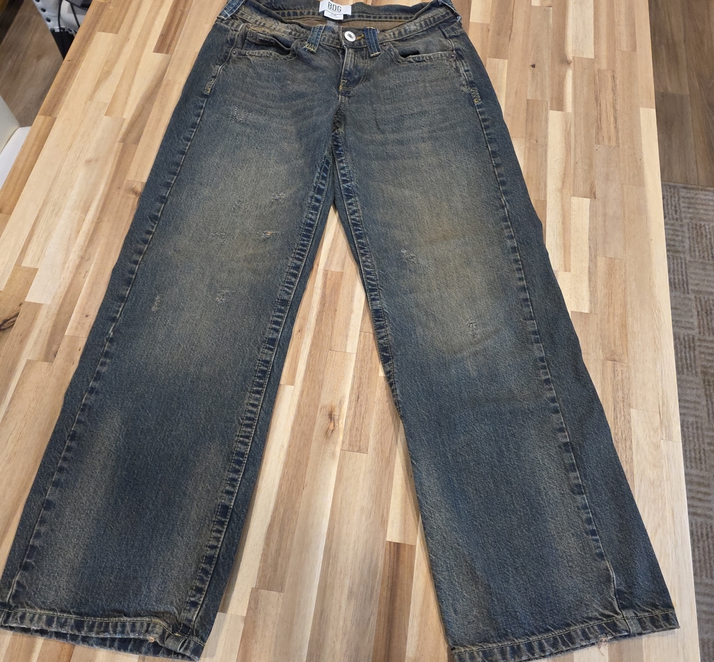 BDG Wide-Leg Jeans in Washed Blue-Gray